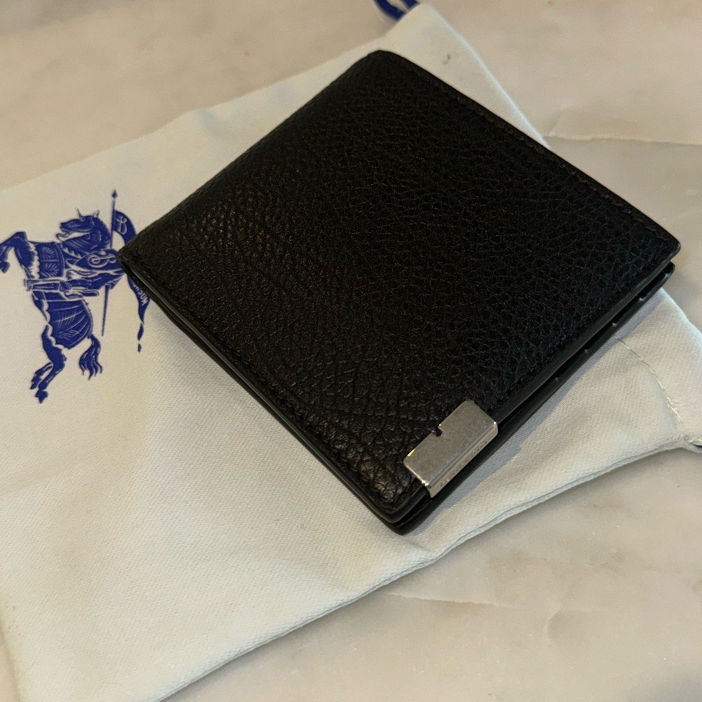 B-cut bi-fold grained texture wallet by Burberry